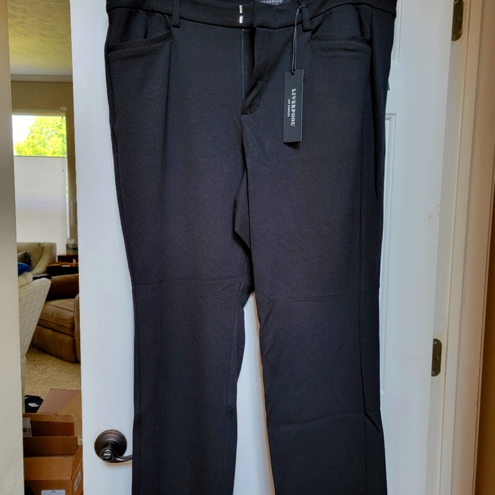 Liverpool Harper Ponte Bootcut Pant, 24W, Black NWT